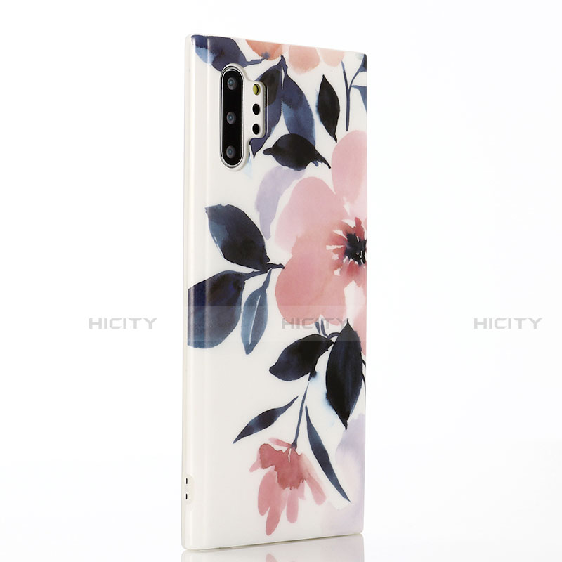 Coque Silicone Fleurs Souple Couleur Unie Etui Housse S03 pour Samsung Galaxy Note 10 Plus Plus