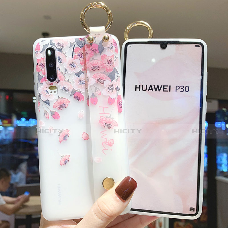 Coque Silicone Fleurs Souple Couleur Unie Etui Housse S10 pour Huawei P30 Plus