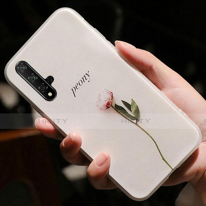 Coque Silicone Fleurs Souple Couleur Unie pour Huawei Honor 20 Rose Plus