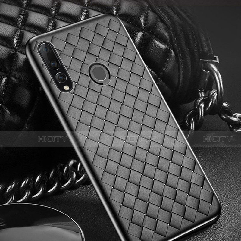 Coque Silicone Gel Motif Cuir Housse Etui A01 pour Huawei Enjoy 9s Noir Plus