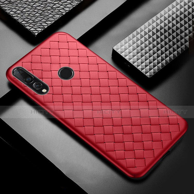 Coque Silicone Gel Motif Cuir Housse Etui A01 pour Huawei Enjoy 9s Rouge Plus