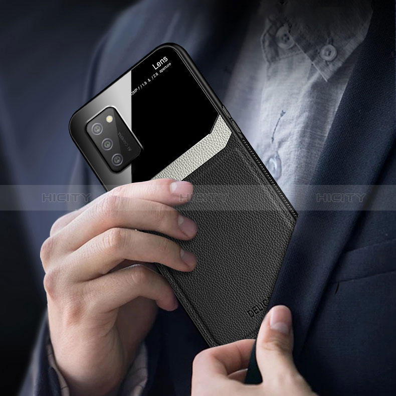 Coque Silicone Gel Motif Cuir Housse Etui avec Magnetique FL1 pour Samsung Galaxy A02s Plus