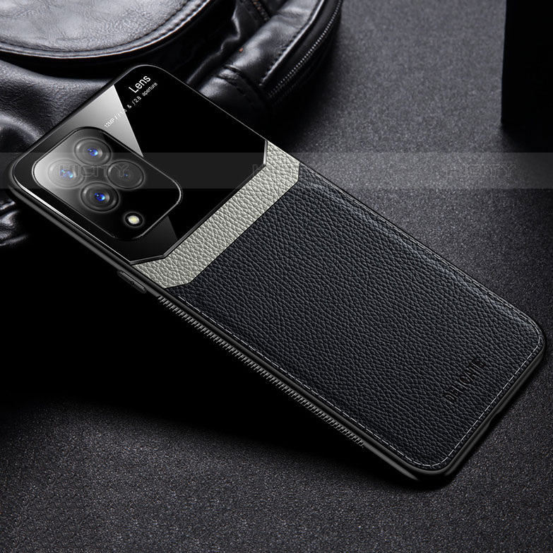 Coque Silicone Gel Motif Cuir Housse Etui avec Magnetique FL1 pour Samsung Galaxy M33 5G Noir Plus