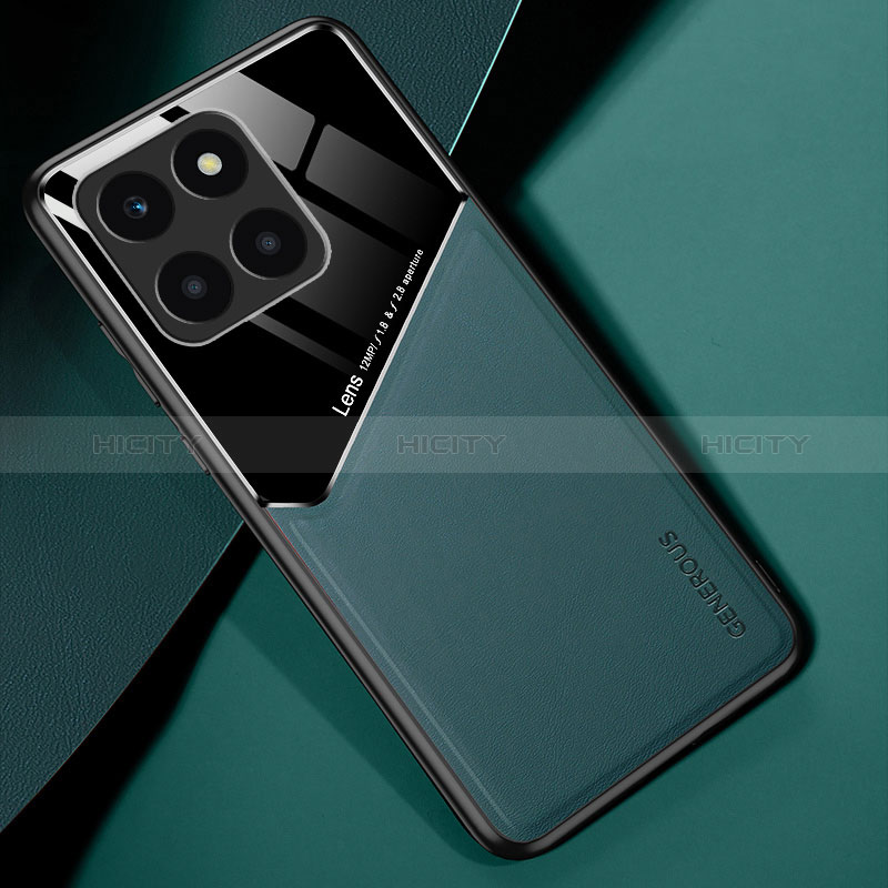 Coque Silicone Gel Motif Cuir Housse Etui avec Magnetique pour Huawei Honor X6a Plus