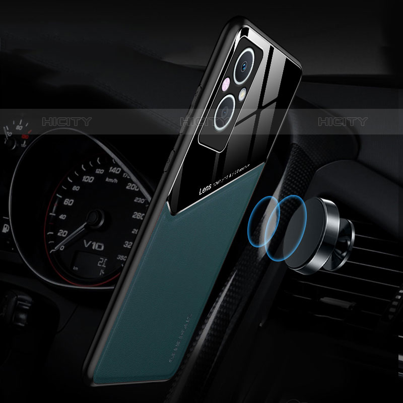 Coque Silicone Gel Motif Cuir Housse Etui avec Magnetique pour OnePlus Nord N20 5G Plus