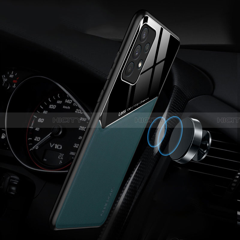 Coque Silicone Gel Motif Cuir Housse Etui avec Magnetique pour Samsung Galaxy A32 5G Plus
