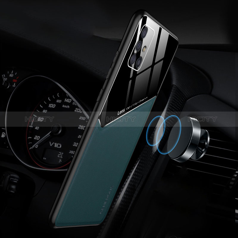 Coque Silicone Gel Motif Cuir Housse Etui avec Magnetique pour Samsung Galaxy A51 5G Plus