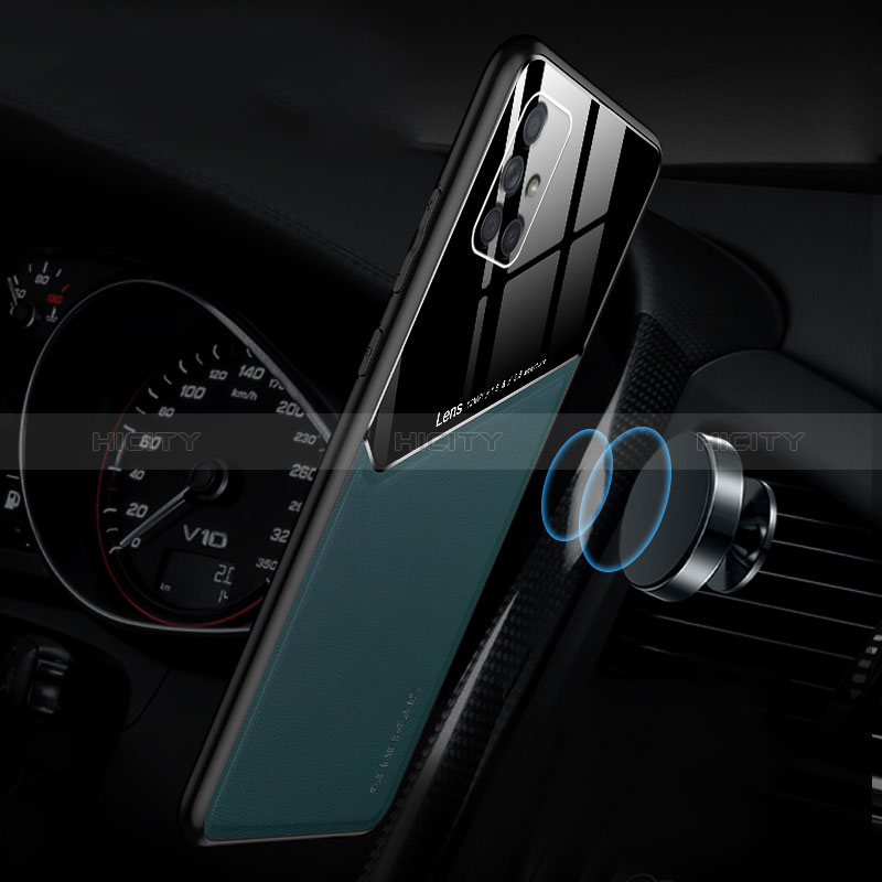 Coque Silicone Gel Motif Cuir Housse Etui avec Magnetique pour Samsung Galaxy A71 5G Plus