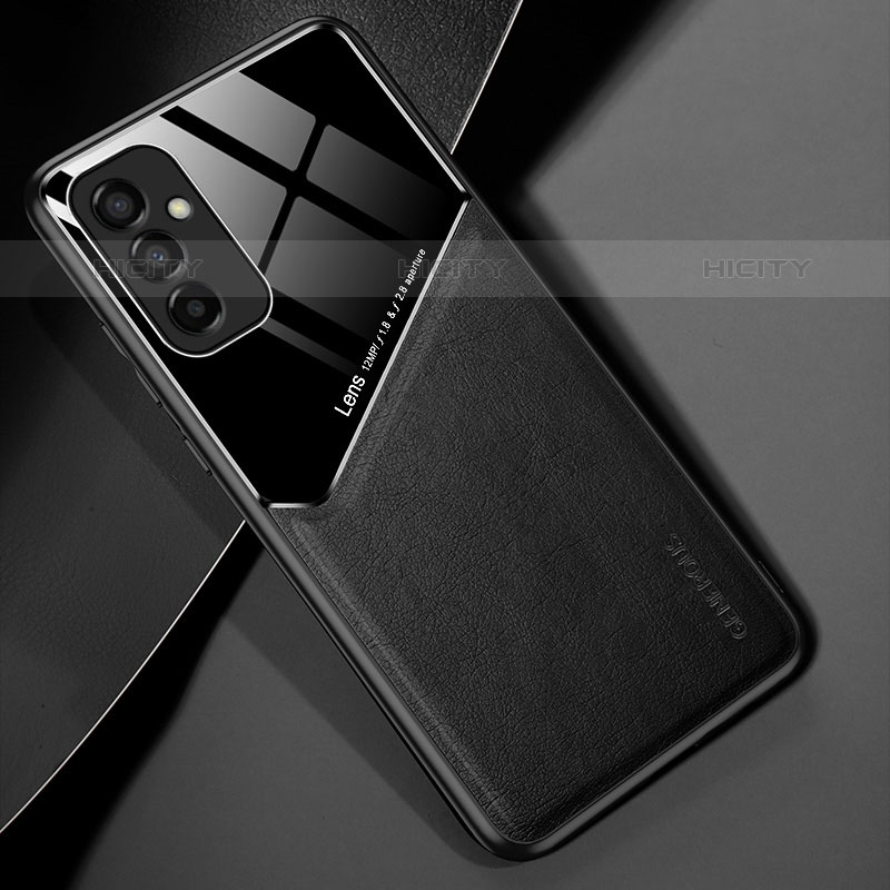 Coque Silicone Gel Motif Cuir Housse Etui avec Magnetique pour Samsung Galaxy M23 5G Noir Plus