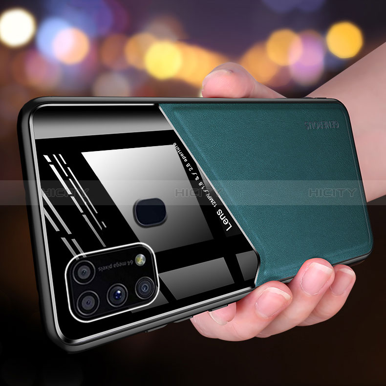 Coque Silicone Gel Motif Cuir Housse Etui avec Magnetique pour Samsung Galaxy M31 Prime Edition Plus