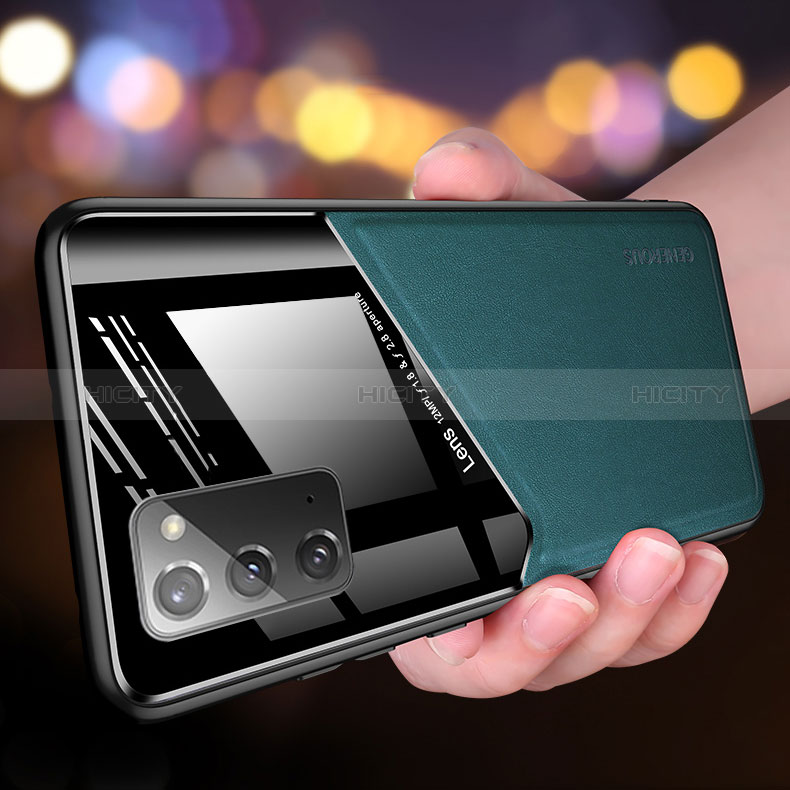 Coque Silicone Gel Motif Cuir Housse Etui avec Magnetique pour Samsung Galaxy Note 20 5G Plus