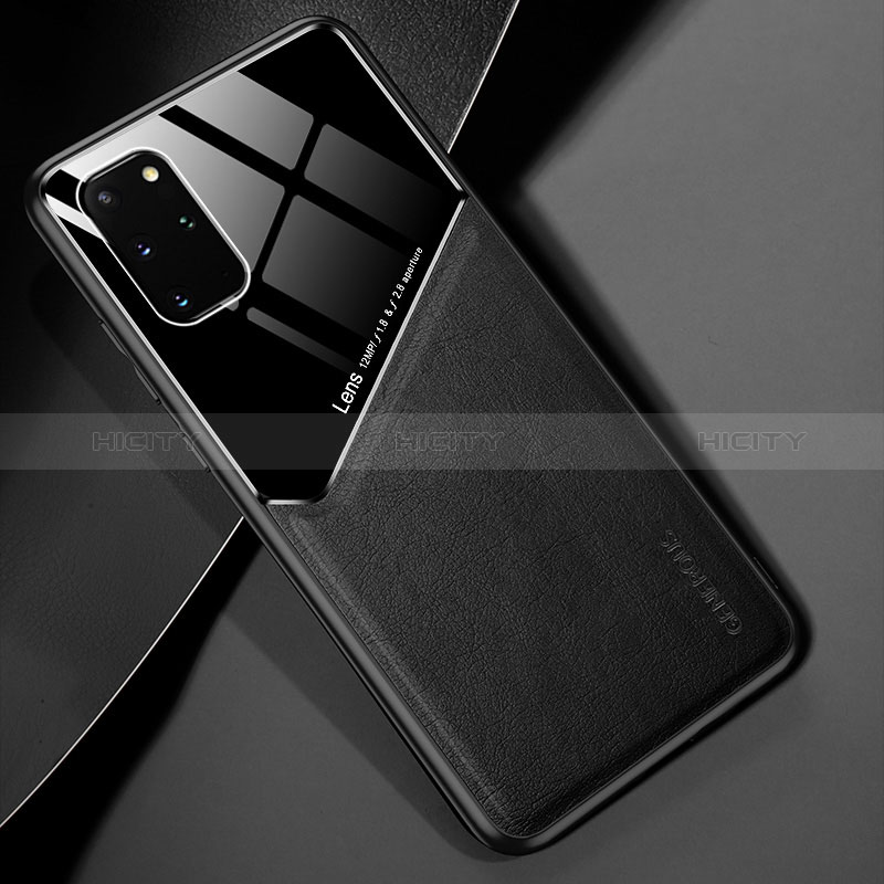Coque Silicone Gel Motif Cuir Housse Etui avec Magnetique pour Samsung Galaxy S20 Plus 5G Plus