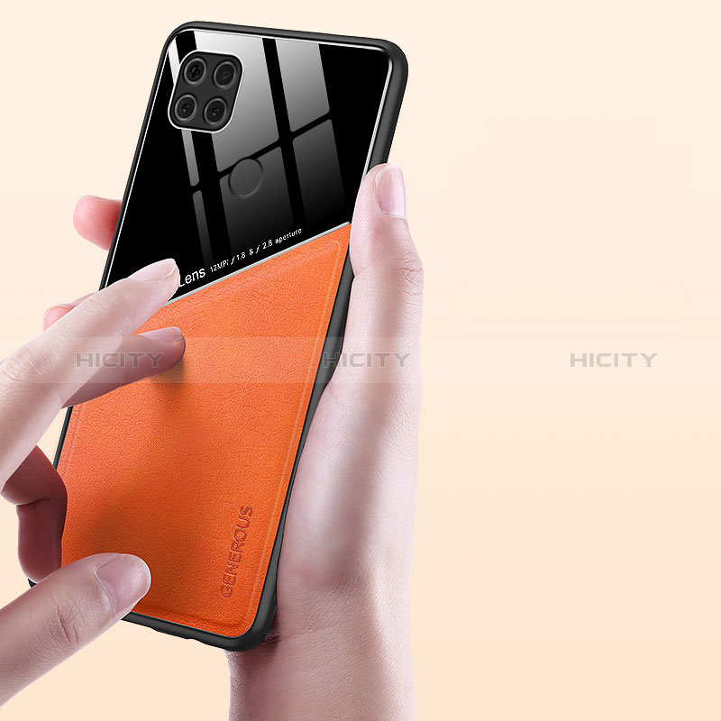 Coque Silicone Gel Motif Cuir Housse Etui avec Magnetique pour Xiaomi Redmi 9C NFC Plus