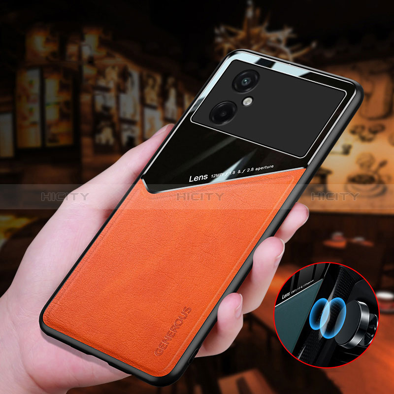 Coque Silicone Gel Motif Cuir Housse Etui avec Magnetique pour Xiaomi Redmi Note 11R 5G Plus