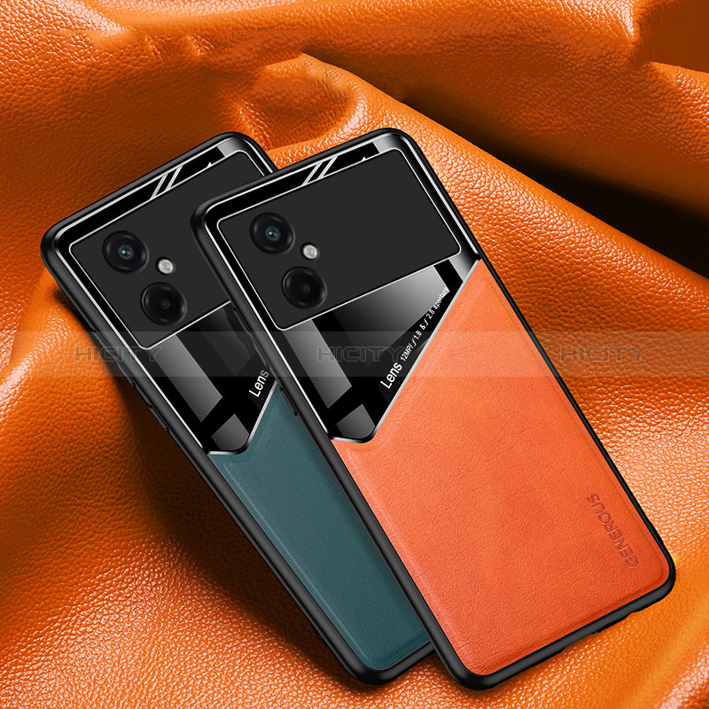 Coque Silicone Gel Motif Cuir Housse Etui avec Magnetique pour Xiaomi Redmi Note 11R 5G Plus