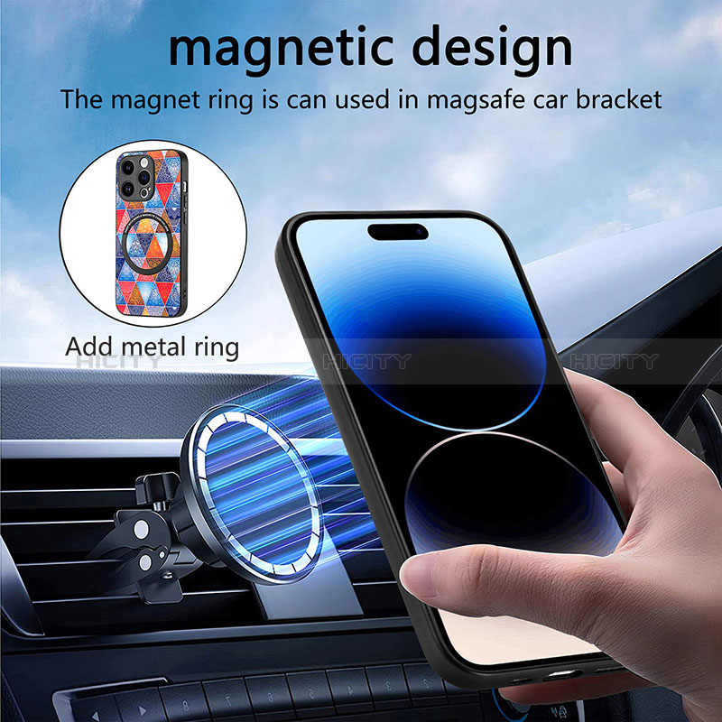 Coque Silicone Gel Motif Cuir Housse Etui avec Magnetique S01D pour Apple iPhone 13 Pro Max Plus