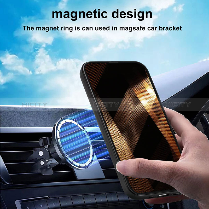 Coque Silicone Gel Motif Cuir Housse Etui avec Magnetique S07D pour Apple iPhone 13 Pro Max Plus