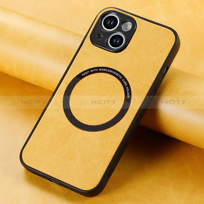 Coque Silicone Gel Motif Cuir Housse Etui avec Magnetique S11D pour Apple iPhone 14 Plus
