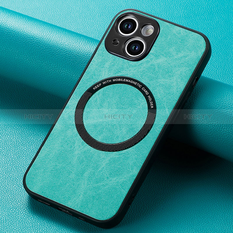 Coque Silicone Gel Motif Cuir Housse Etui avec Magnetique S11D pour Apple iPhone 14 Plus
