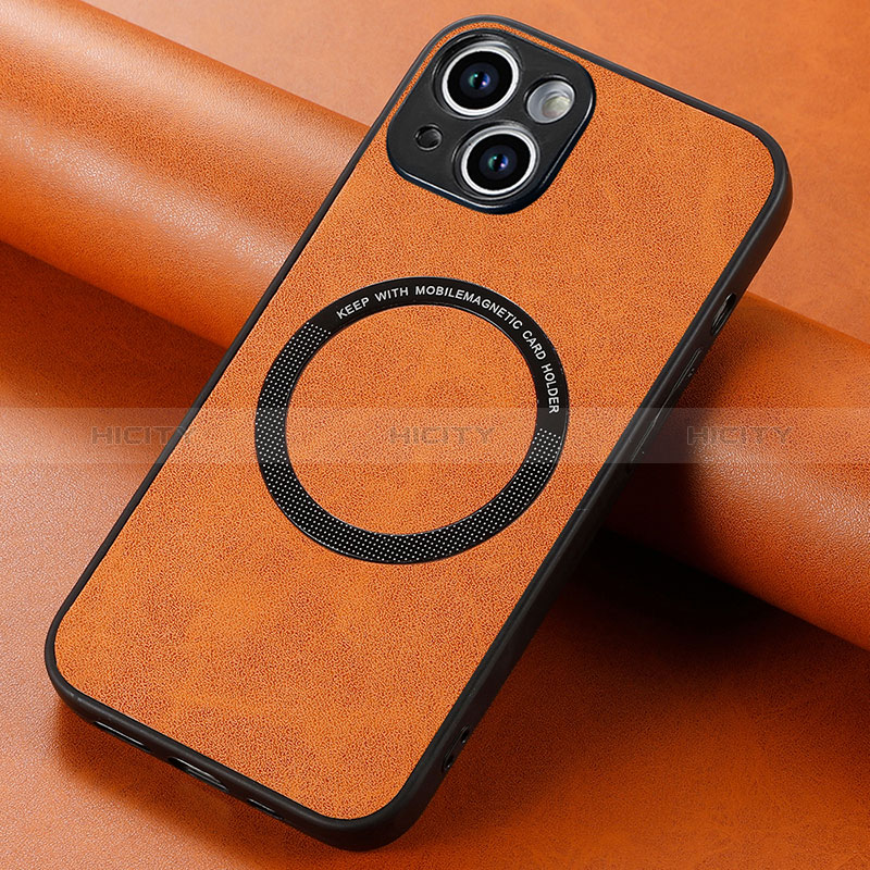 Coque Silicone Gel Motif Cuir Housse Etui avec Magnetique S11D pour Apple iPhone 14 Plus