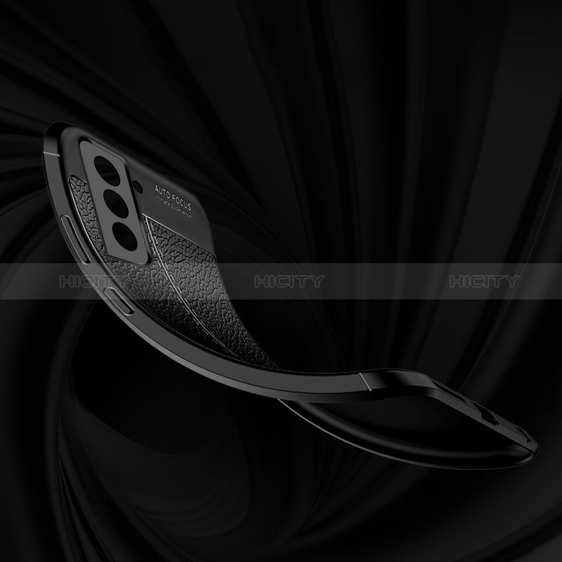 Coque Silicone Gel Motif Cuir Housse Etui avec Support Bague Anneau Aimante Magnetique S02 pour Samsung Galaxy S24 Plus 5G Plus