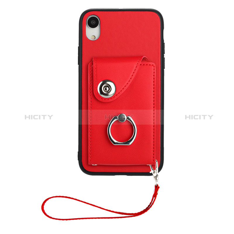 Coque Silicone Gel Motif Cuir Housse Etui BF1 pour Apple iPhone XR Rouge Plus