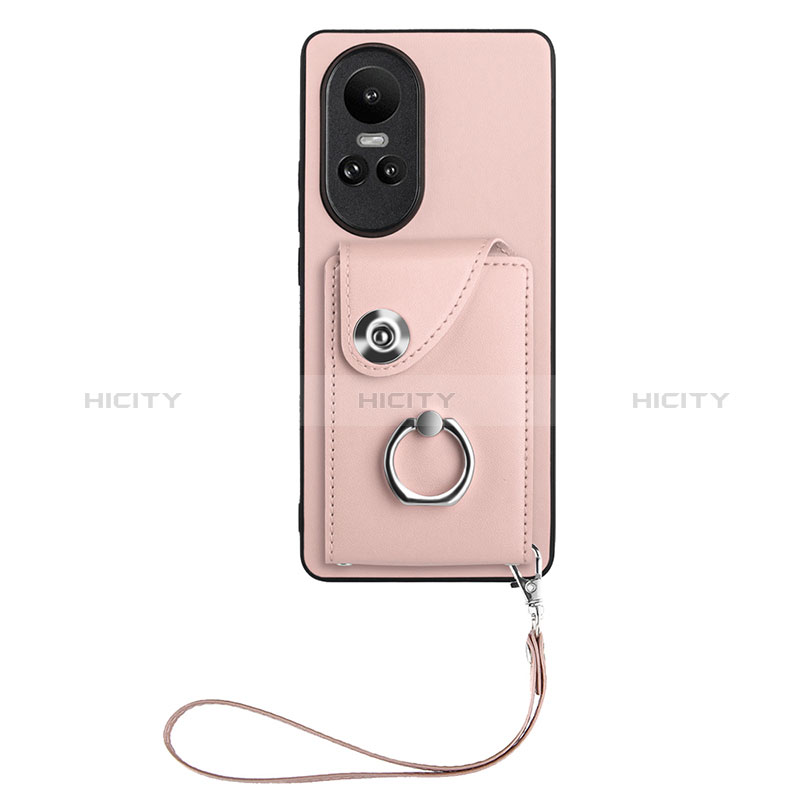 Coque Silicone Gel Motif Cuir Housse Etui BF1 pour Oppo Reno10 Pro 5G Or Rose Plus
