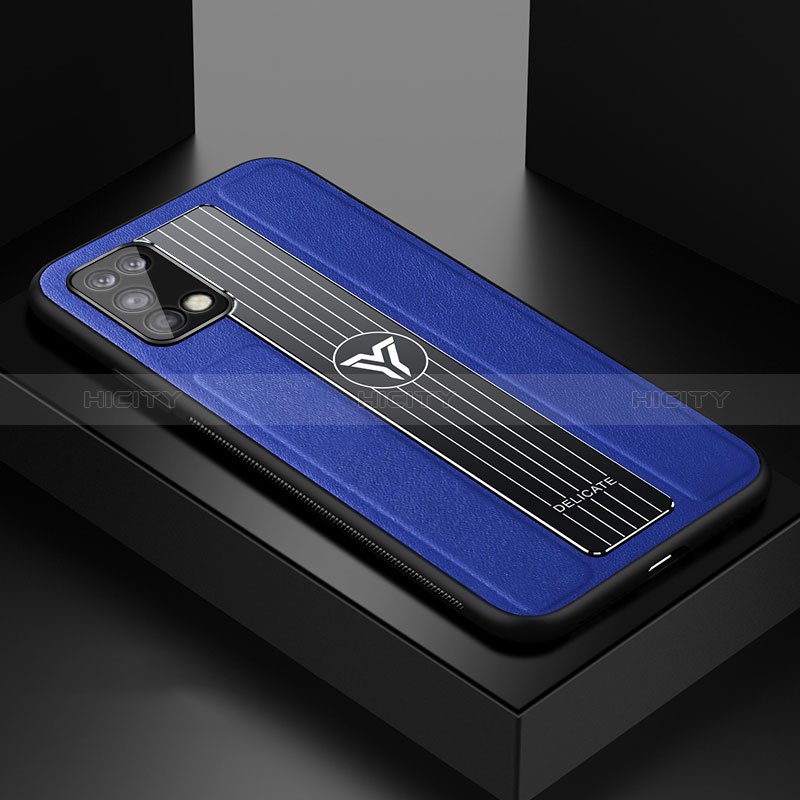 Coque Silicone Gel Motif Cuir Housse Etui FL1 pour Samsung Galaxy A02s Bleu Plus