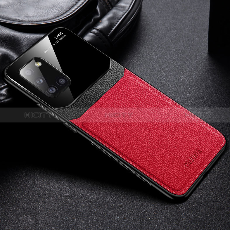 Coque Silicone Gel Motif Cuir Housse Etui FL1 pour Samsung Galaxy A31 Rouge Plus