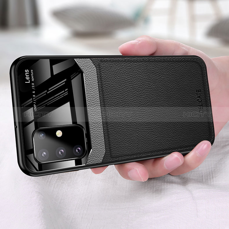 Coque Silicone Gel Motif Cuir Housse Etui FL1 pour Samsung Galaxy A91 Plus