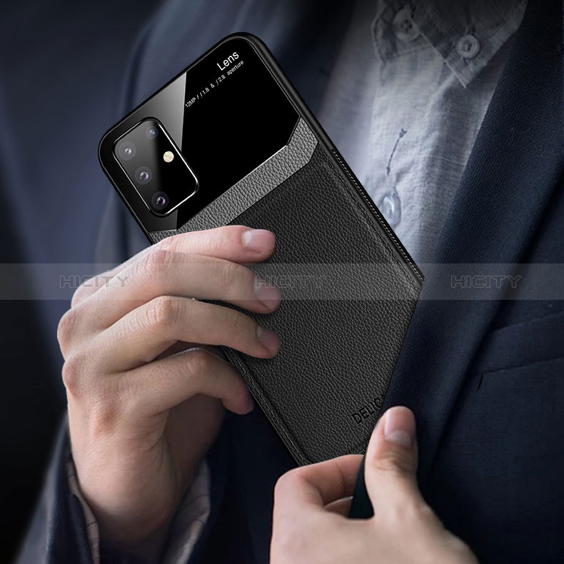Coque Silicone Gel Motif Cuir Housse Etui FL1 pour Samsung Galaxy A91 Plus