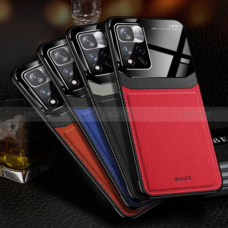 Coque Silicone Gel Motif Cuir Housse Etui FL1 pour Xiaomi Redmi Note 11T 5G Plus