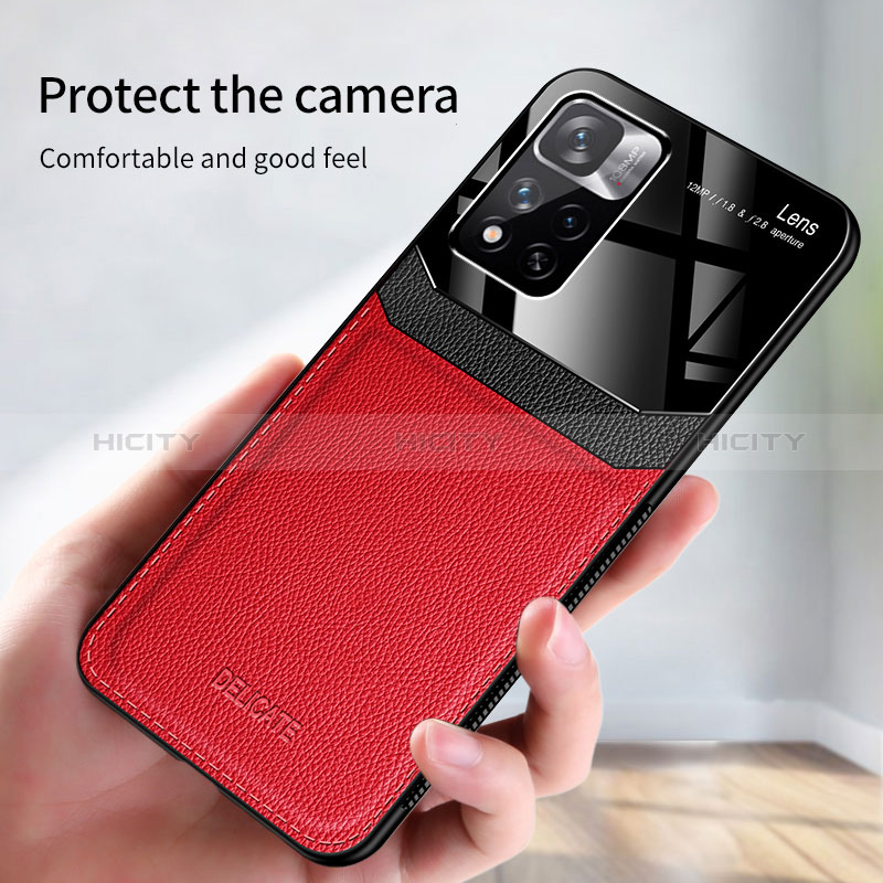 Coque Silicone Gel Motif Cuir Housse Etui FL1 pour Xiaomi Redmi Note 11T 5G Plus