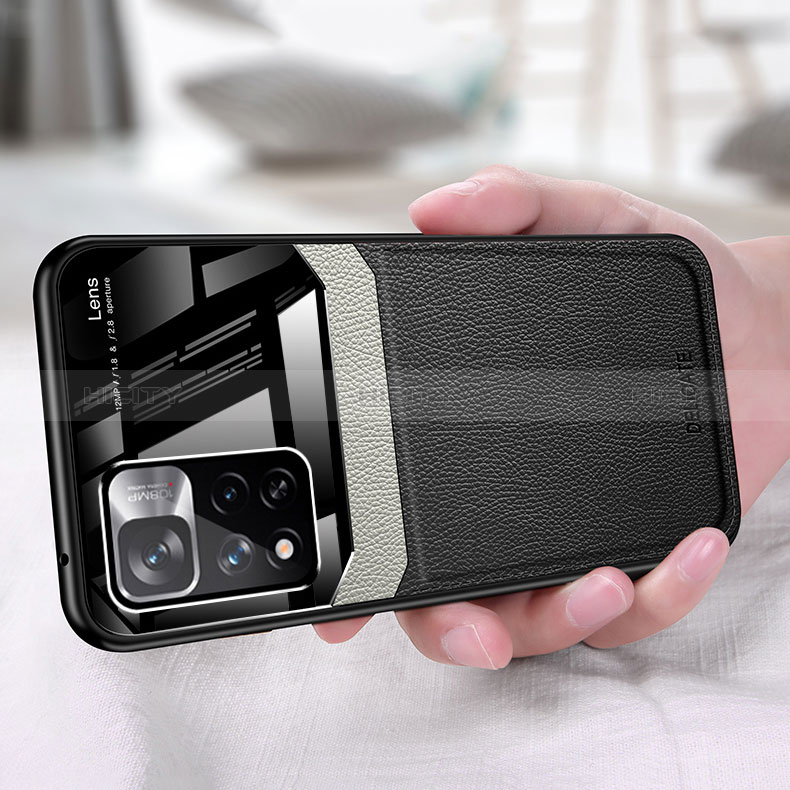 Coque Silicone Gel Motif Cuir Housse Etui FL1 pour Xiaomi Redmi Note 11T 5G Plus