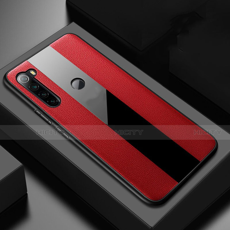 Coque Silicone Gel Motif Cuir Housse Etui H01 pour Xiaomi Redmi Note 8 Rouge Plus