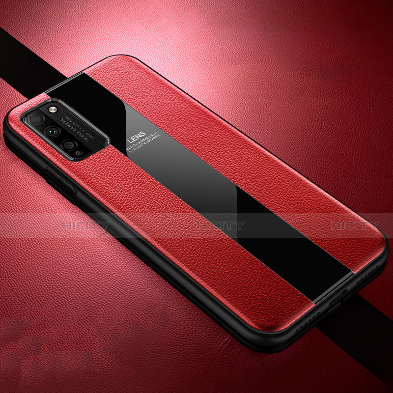 Coque Silicone Gel Motif Cuir Housse Etui H02 pour Huawei Honor 30 Lite 5G Rouge Plus