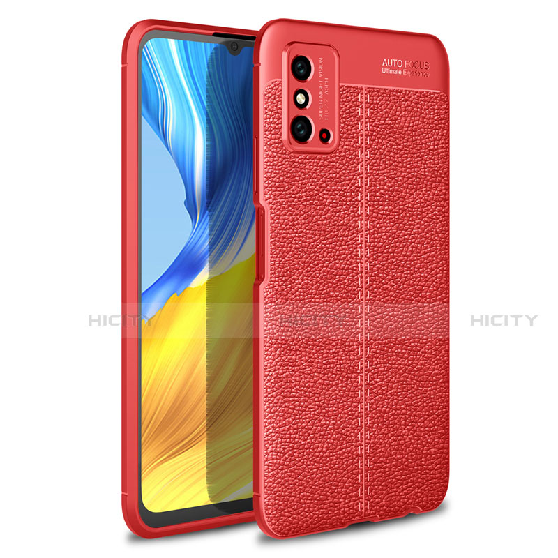 Coque Silicone Gel Motif Cuir Housse Etui H02 pour Huawei Honor X10 Max 5G Rouge Plus