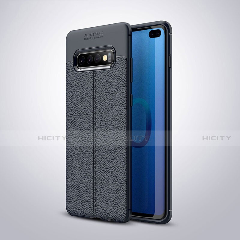 Coque Silicone Gel Motif Cuir Housse Etui H02 pour Samsung Galaxy S10 Plus Plus