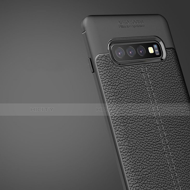 Coque Silicone Gel Motif Cuir Housse Etui H02 pour Samsung Galaxy S10 Plus Plus
