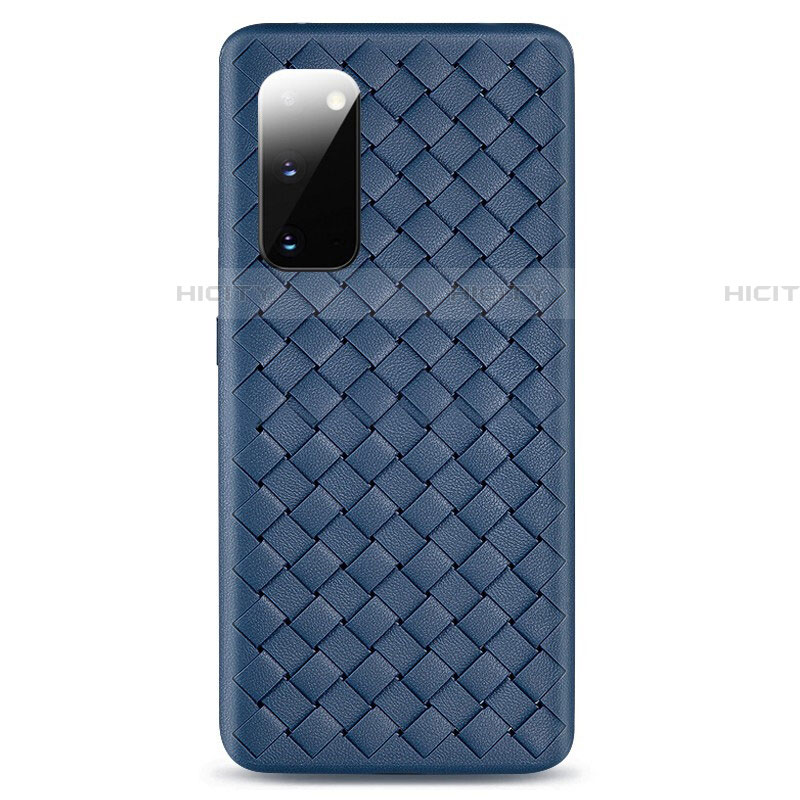 Coque Silicone Gel Motif Cuir Housse Etui H03 pour Samsung Galaxy S20 5G Bleu Plus