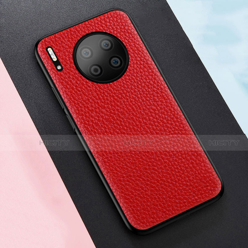 Coque Silicone Gel Motif Cuir Housse Etui H05 pour Huawei Mate 30 5G Rouge Plus
