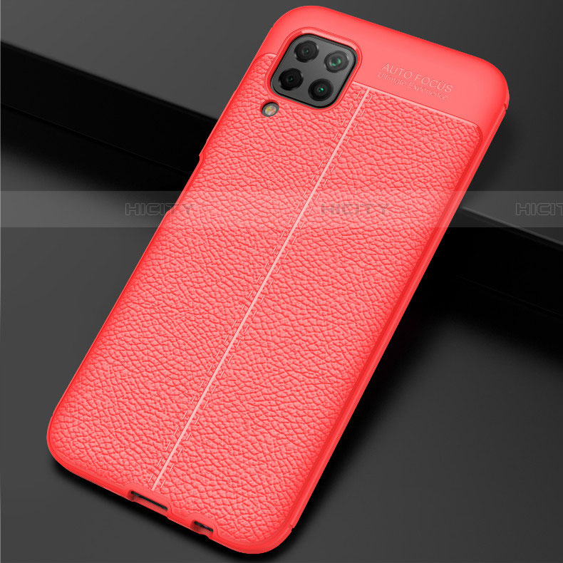 Coque Silicone Gel Motif Cuir Housse Etui H06 pour Huawei P40 Lite Rouge Plus