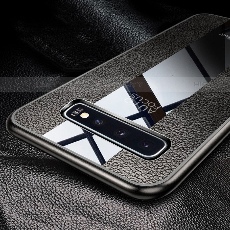 Coque Silicone Gel Motif Cuir Housse Etui L01 pour Samsung Galaxy S10 5G Plus