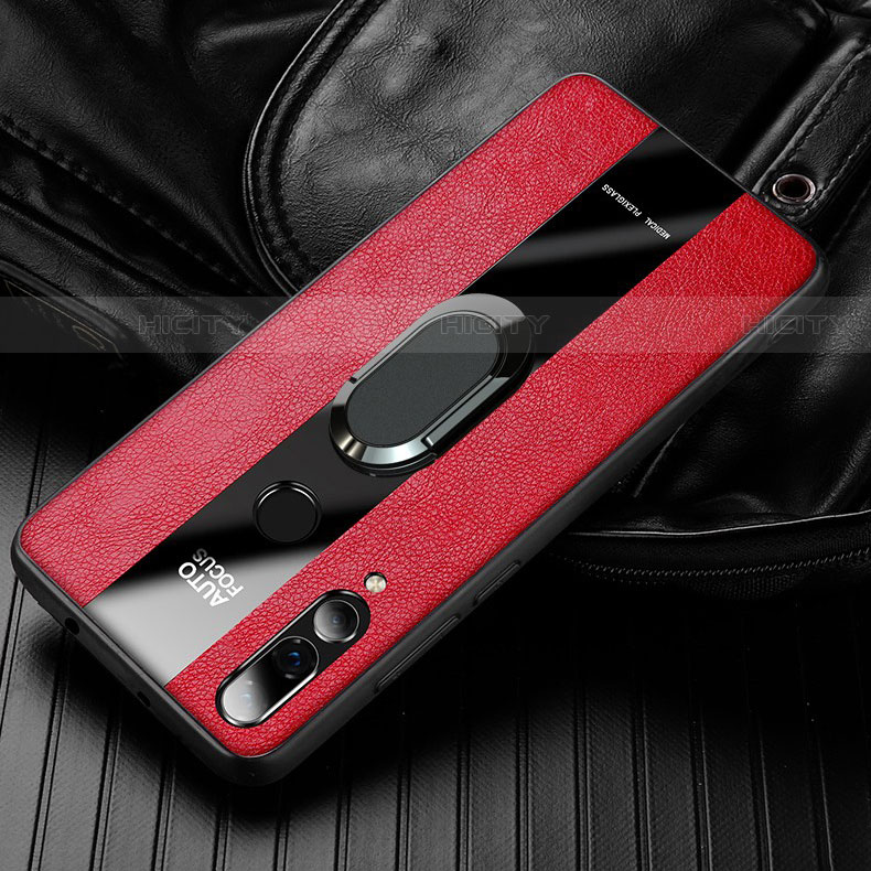 Coque Silicone Gel Motif Cuir Housse Etui pour Huawei Honor 20i Rouge Plus