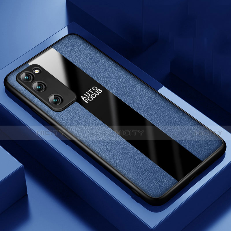 Coque Silicone Gel Motif Cuir Housse Etui pour Huawei Honor 30 Lite 5G Bleu Plus