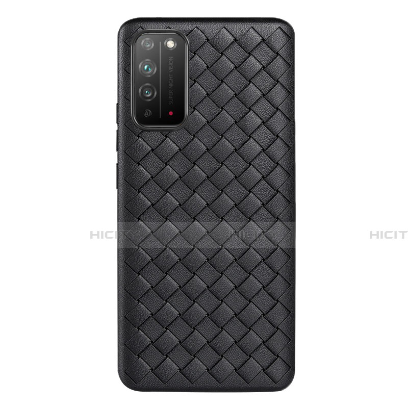 Coque Silicone Gel Motif Cuir Housse Etui pour Huawei Honor X10 5G Noir Plus