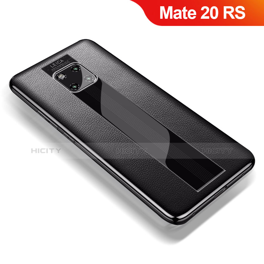 Coque Silicone Gel Motif Cuir Housse Etui pour Huawei Mate 20 RS Noir Plus