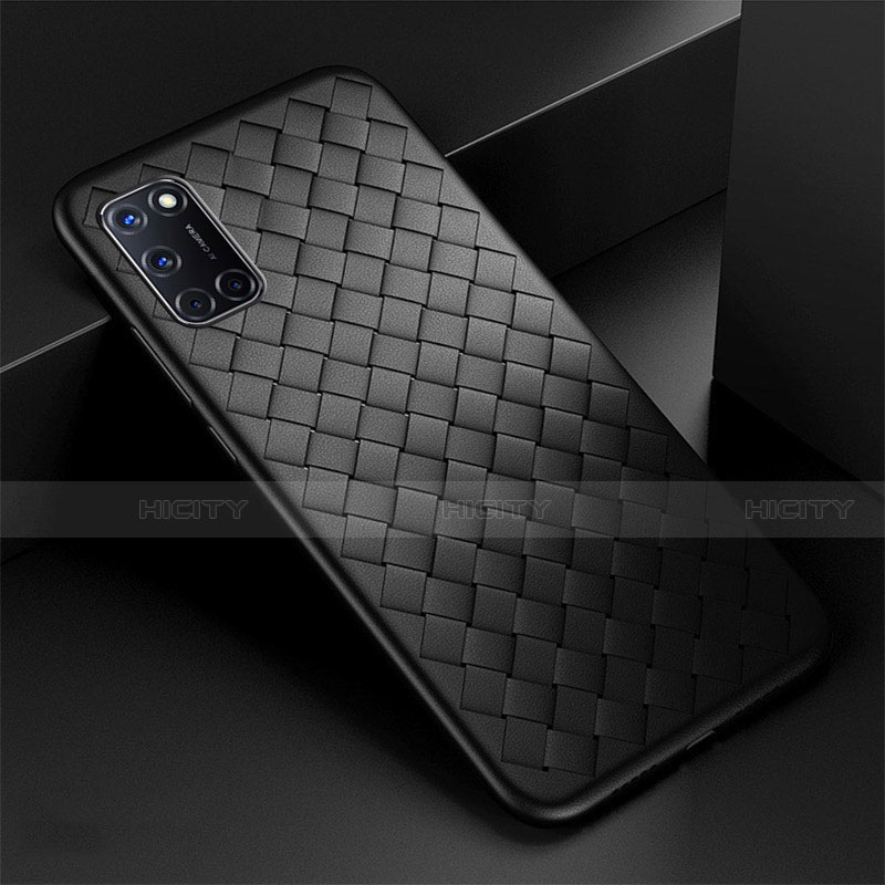 Coque Silicone Gel Motif Cuir Housse Etui pour Oppo A92 Plus