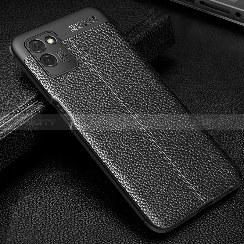 Coque Silicone Gel Motif Cuir Housse Etui pour Realme V11 5G Noir Plus