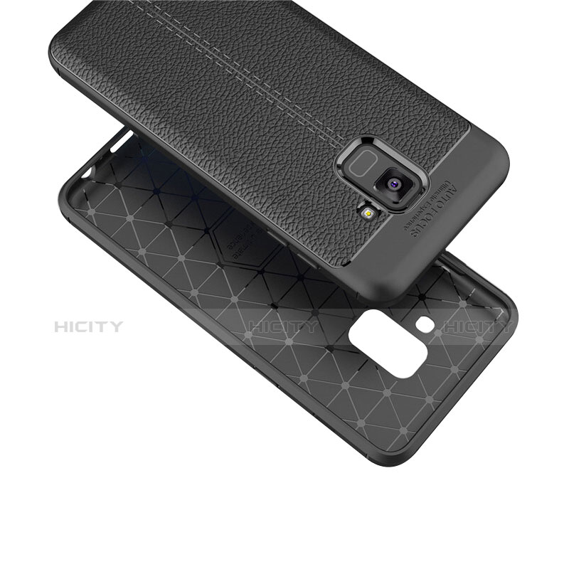 Coque Silicone Gel Motif Cuir Housse Etui pour Samsung Galaxy A8+ A8 Plus (2018) A730F Plus